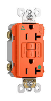 Pass & Seymour 2097-IGHGTRO Ground Isolated Self-Test Tamper Resistant Duplex GFCI Receptacle, 125 VAC, 20 A, 2 Poles, 3 Wires, Orange