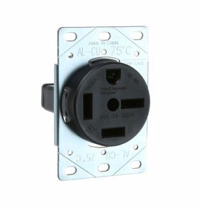 Pass & Seymour 5760 Grounding Straight Blade Receptacle 250 VAC 60 A 3 Poles 4 Wires Black