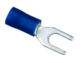 Ideal 83-7171 Insulated Vinyl Spade Terminal, 16 to 14 AWG, 10 in Stud, Tin Plated Brass