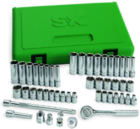 Ideal 91848-I Standard and Deep Set Socket, Imperial/Metric, 6 Points, 1/4 in, 48 Pieces