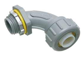 Arlington Snap2IT NMLT9038 3/8 in Push-In Non-Metallic Liquidtight Conduit 90-Degree Connector