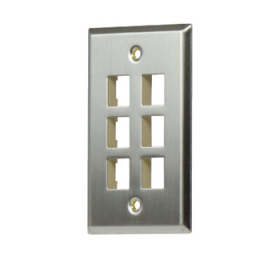 Pass & Seymour On-Q WP3406-SS 1-Gang 6-Port Wall Plate Stainless Steel WP3406-SS