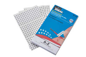 Ideal 44-148 Pre-Printed Wire Marker Booklet, 1-1/2 in L x 1/4 in W, Black/White, Plastic Impregnated Cloth