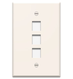 Pass & Seymour On-Q WP3403LA 1-Gang 3-Port Wall Plate Light Almond