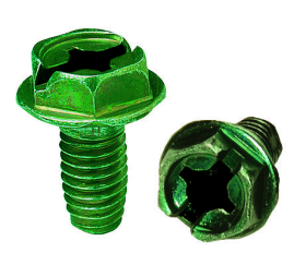 Ideal 30-3594 Thread Forming Grounding Screw, Hex/Phillips/Slotted/Robertson Drive, Steel