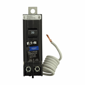 Cutler-Hammer QB1020AFGF 20A 1-Pole AFCI/GFCI 120/240V 22kA Bolt-On Circuit Breaker with Pigtail