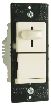 Pass & Seymour LSCL453PLA LS Series CFL/LED/Incandescent 3-Way Slide Dimmer Non-Preset Light Almond