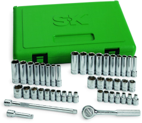 Ideal 91844-I Standard and Deep Set Socket, Imperial/Metric, 6 Points, 1/4 in, 44 Pieces