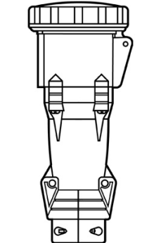 Pass & Seymour PS4100C9-W 3-Phase Watertight Pin and Sleeve Connector, 250 VAC, 100 A, 3 Poles, 4 Wires, Black