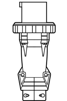 Pass & Seymour PS3100P4-W 3-Phase Watertight Pin and Sleeve Plug, 125 VAC, 100 A, 2 Poles, 3 Wires, Gray