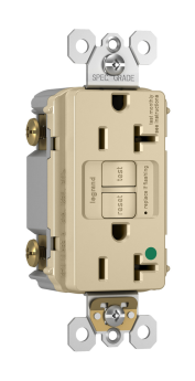 P&S 2097HG-I 20A SELF-TEST HOSP GFI RECEPTACLE 125V IVORY