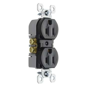 P&S 3232TR-BK 15A 2P TR S+P-WIRE RECEPTACLE 125V BLACK