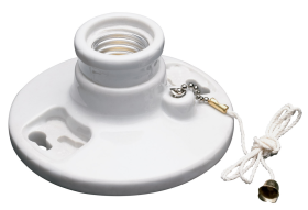 Pass & Seymour 282 Medium Base Lampholder White 250 W 250 VAC Pull Chain