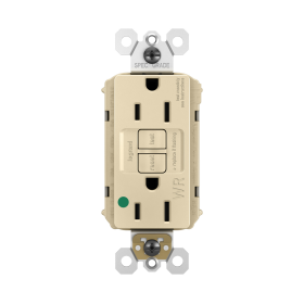 Pass & Seymour PT1597HGTRWRI PlugTail Hospital Grade Tamper-Resistant Weather-Resistant 15A Duplex Self-Test GFCI Receptacle Ivory