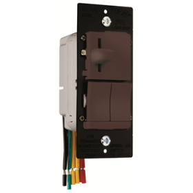 Pass & Seymour LSDS300-PV LS TradeMaster 3-Way Dimmer Switch, 120 VAC, 7 A, 1 Pole, ON/OFF Operation Mode, Brown