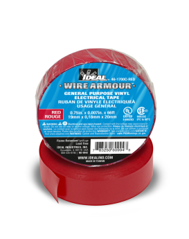 Ideal 46-1700C-Red 3/4Inx66'X 7Mil Gp Tape Red