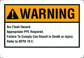 Ideal 44-894 Self-Sticking Arc Flash Label, 7 in L x 5 in W, DANGER ARC FLASH HAZARD SYMBOL, Black/Red/White, Polyester