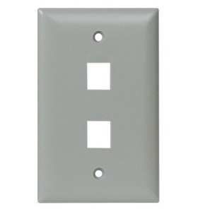 Pass & Seymour On-Q WP3402GY 1-Gang 2-Port Wall Plate Gray