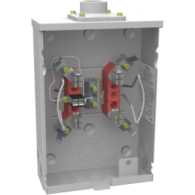 Milbank U1770-YL-TG-KK-BLG 125Amp 5 Terminal Overhead/Underground Cable Entry Ringless Meter Socket With 1-1/4 In. Hub And Horn Bypass