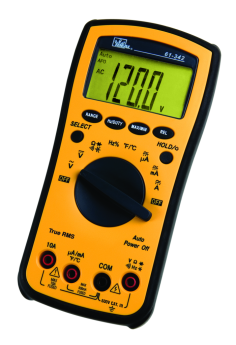 Ideal Test-Pro 340 Digital Multimeter, 4 to 600 VAC/VDC, 400 A, 4 kOhm to 40 MOhm, LCD Display