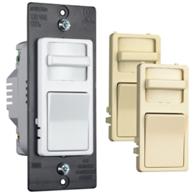 Pass & Seymour WS1103-PTC Wide Slide TradeMaster 3-Way Dimmer Switch, 120 VAC, 1 Pole, Ivory/White/Light Almond