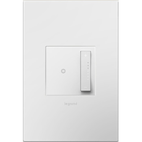 Pass & Seymour adorne ADTP703TUW4WP adorne 700W sofTap Tru-Universal Dimmer with Wall Plate White with Microban