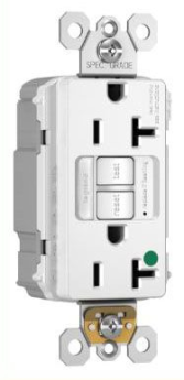 Pass & Seymour PT2097-HGNTLTRNAI radiant Combination Duplex Self-Test Tamper Resistant GFCI Receptacle With Nightlight, 125 VAC, 20 A, 2 Poles, 3 Wires, Ivory