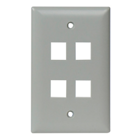 Pass & Seymour On-Q WP3404-GY 1-Gang 4-Port Wall Plate Gray WP3404-GY