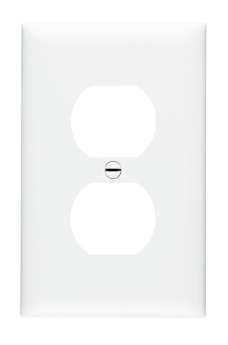 Pass & Seymour TPJ8W Duplex Receptacle Openings One Gang White Thermoplastic Plate