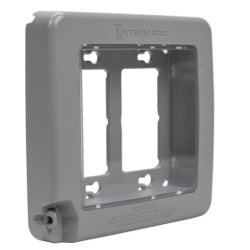 Intermatic WP7200G Low-Profile Extra-Duty Plastic In-Use Weatherproof Cover Double-Gang Vertical Hinge 1-1/2 In. Gray