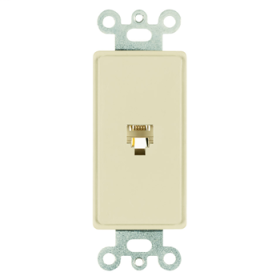 Pass & Seymour 26TE16-I Decorator Standard Modular Jack, 1 Gang, 1.3 in W, Thermoplastic, Wall Mount