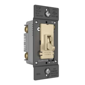 Pass & Seymour TSDLV703PI TradeMaster Toggle Slide Dimmer Low Voltage Single Pole/3-Way 700VA Ivory