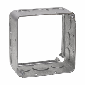 Crouse-Hinds TP443 Drawn Box Extension Ring With Conduit Knockouts 4 in L x 4 in W x 2-1/8 in D Steel