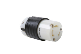 Pass & Seymour Turnlok L1030-C 3-Phase Locking Connector 125/250 VAC 20 A 3 Poles 3 Wires Black/White