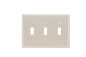 Pass & Seymour TP3LA Toggle Switch Openings Three Gang Light Almond Thermoplastic Plate