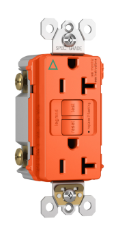 Pass & Seymour 2097-IGTRO Ground Isolated Self-Test Tamper Resistant Duplex GFCI Receptacle With SafeLock Protection, 125 VAC, 20 A, 2 Poles, 3 Wires, Orange