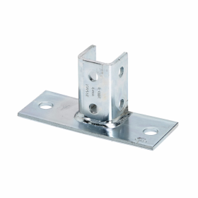 B-Line B280FLZN Rectangular U Type Post Base 1 Channels Flush to Side Channel Position 3-1/2 in Base