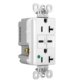 Pass & Seymour TR20HUSBCCW Hospital Grade Type C USB Charging Receptacle - White TR20HUSBCCW