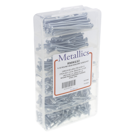 METALLICS RMK632 6-32 ROUND HEAD MACHINE SCREW COMBO ASSORTMENT KIT 370PC