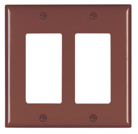 Pass & Seymour TP262 Thermoplastic Two Gang Decorator Wall Plate Brown Thermoplastic Plate