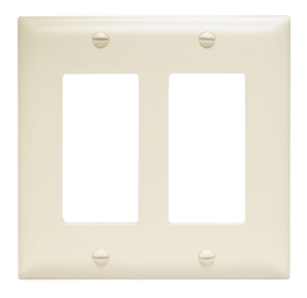 Pass & Seymour TP262LA Thermoplastic Two Gang Decorator Wall Plate Light Almond