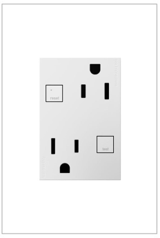 Pass & Seymour adorne AGFTR2153W4 adorne Plus Size Tamper-Resistant 15A Duplex Self-Test GFCI Receptacles White