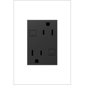 Pass & Seymour adorne AGFTR2153G4 adorne Plus Size Tamper-Resistant 15A Duplex Self-Test GFCI Receptacles Graphite