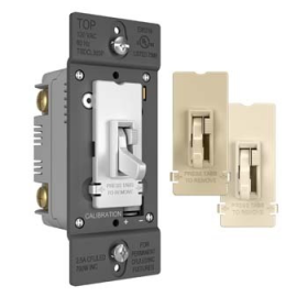 Pass & Seymour TSDCL303PTC Slide Dimmer and Toggle Switch Single-Pole/3-Way Compatible with CFL/LED (Up to 300 Watts) and