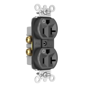 Pass & Seymour Straight Blade Receptacle TR5362CDBK Duplex Dual Controlled Plug Load Controllable Straight Blade Receptacle, 125 VAC, 20 A, Black