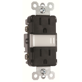 Pass & Seymour NTL885TRBKCC6 Night Light With (2) 15 A Tamper Resistant Outlet, 15 A, 125 VAC