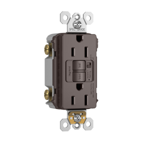 Pass & Seymour radiant 1597-TRA 1597TR Self-Test Tamper Resistant Duplex GFCI Receptacle With Matching TP Wallplate and Alarm, 125 VAC, 15 A, 2 Poles, 3 Wires, Ivory