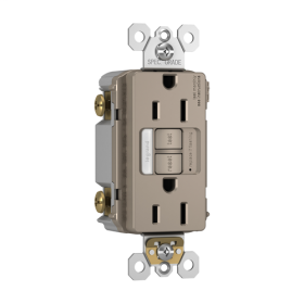 Pass & Seymour 1597-NTLTRNICC4 radiant Combination Self-Test Tamper Resistant GFCI Receptacle With Nightlight, 125 VAC, 15 A, 2 Poles, Nickel