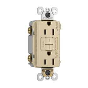 Pass & Seymour 1597-TRWRNAI radiant Duplex Self-Test Tamper/Weather Resistant GFCI Receptacle With Matching TP Wall Plate, 125 VAC, 15 A, 2 Poles, Ivory