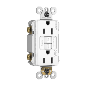 Pass & Seymour 1597-TRWRNAW radiant Duplex Self-Test Tamper/Weather Resistant GFCI Receptacle With Matching TP Wall Plate, 125 VAC, 15 A, 2 Poles, White